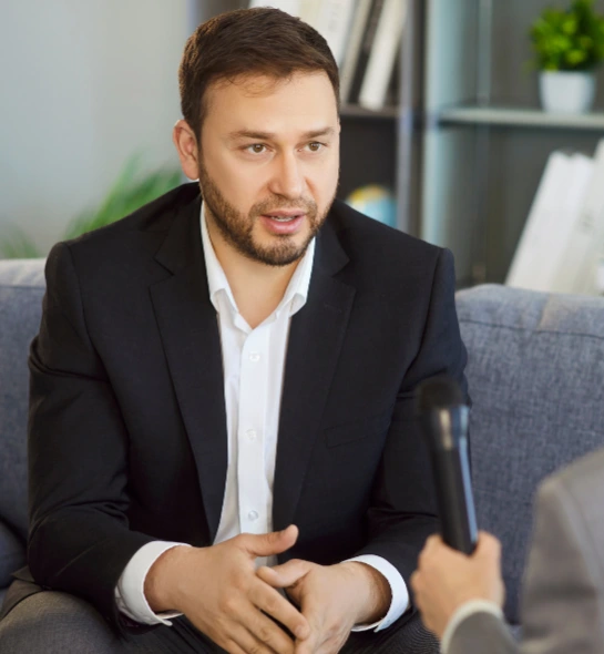 CEO being interviewed by the media